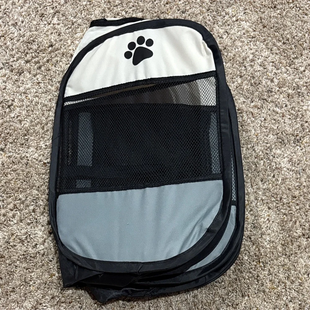 Small Pet Playpen with Paw Print Design